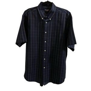 Roundtree & Yorke Men's 3XL Short Sleeve Button Down Red Blue Check Front Pocket